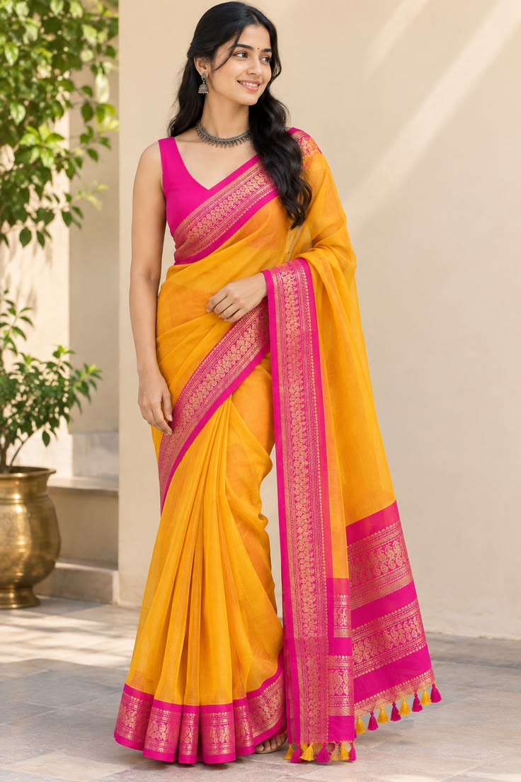 Yellow Daily Wear Saree